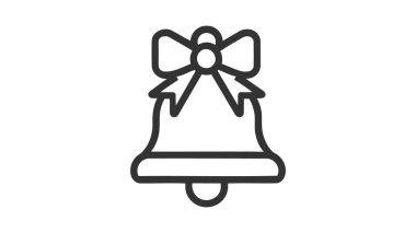 Bell taslak simgesini doldurdu. Kurdeleli çan. Vektör İllüstrasyonu.