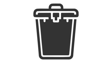 Çöp kutusu ikon vektörü. Beyaz arkaplandaki işareti sil.