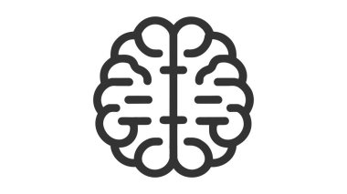 Beyaz arkaplanda izole edilmiş insan beyni medikal vektör simgesi.