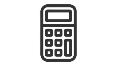 Hesap makinesi ikon vektörü. Tasarruf, finans, beyaz, ekonomi konsepti, grafik tasarım Trendy Flat tarzı, web sitesi, UI. EPS10