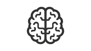 Beyaz arkaplanda izole edilmiş insan beyni medikal vektör simgesi.