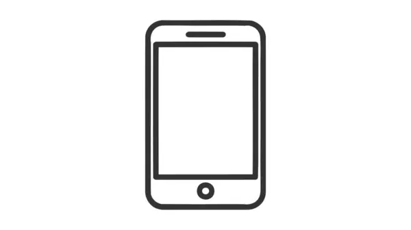 Beyaz arkaplanda izole edilmiş akıllı telefon simgesi ve vektör illüstrasyonu.