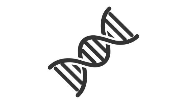 Beyaz arkaplanda izole edilmiş modaya uygun düz dizayndaki DNA simgesi.
