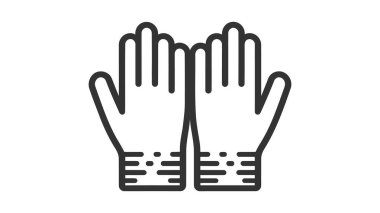 Koruyucu eldiven. doğrusal simge. Düzenlenebilir vuruşlu satır