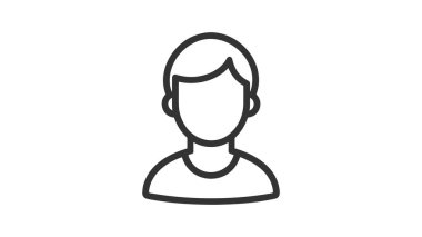 Kişi simgesi. Vektör illüstrasyonu beyaz arkaplanda izole edildi.