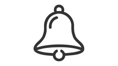 Haber çanı simgesi. Taslak tarzı. Beyaz arkaplanda izole edilmiş web tasarımı için uyarı çan vektör simgesi.