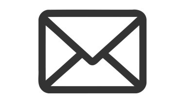 Beyaz arkaplanda e- posta zarfı simgesi vektör çizimi.