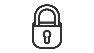 Koruma ikonu vektörü. Beyaz arkaplanda asma kilit simgesi.