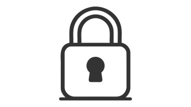 Koruma ikonu vektörü. Beyaz arkaplanda asma kilit simgesi.