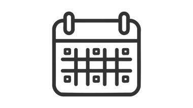 Düz takvim simgesi. Duvardaki takvim. Vektör illüstrasyonu.