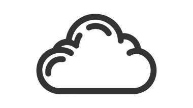 Bulut simge vektör. Satır gökyüzü sembolü. Trendy düz hava anahat UI işareti tasarım. Web sitesi, mobil uygulama için ince lineer grafik piktogram. Logo illüstrasyon. Eps10.