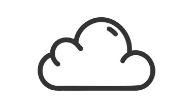 Bulut simge vektör. Satır gökyüzü sembolü. Trendy düz hava anahat UI işareti tasarım. Web sitesi, mobil uygulama için ince lineer grafik piktogram. Logo illüstrasyon. Eps10.