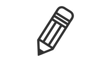 Vektör simgesini düzenle. Beyaz arkaplanda kalem simgesi izole edildi.