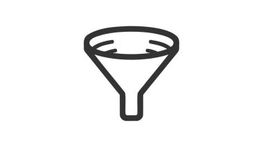 Arka planda modaya uygun düz biçimli filtre simgesi izole edildi. Web sitesi tasarım filtre simgesi logosu, uygulaması, UI için simge simgesi filtresi. Filtre simgesi Vektör illüstrasyonu, EPS10.