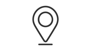 Pin simgesi vektörü. Konum işareti beyaz arkaplanda izole edildi. Grafik tasarım, logo, Web, UI, mobil uygulama, EPS10 için düz biçim
