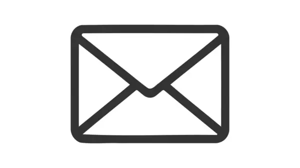 Beyaz arkaplanda e- posta zarfı simgesi vektör çizimi.