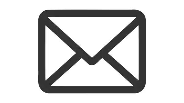 Beyaz arkaplanda e- posta zarfı simgesi vektör çizimi.