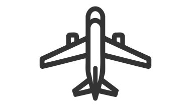 Düzlem simgesi vektörü, katı illüstrasyon, beyaz üzerine izole edilmiş resim.