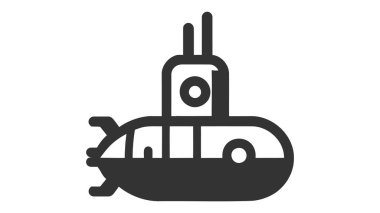 Web sitesi için askeri denizaltı su aracı alt vektör simgesi.