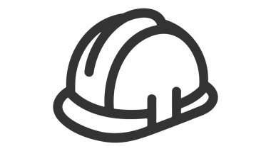 İnşaat Emanet kask çizgi stil ikonu.