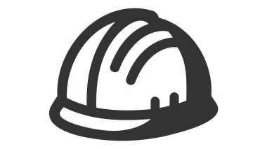 İnşaat Emanet kask çizgi stil ikonu.