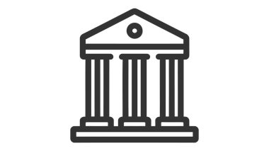 Beyaz arka plan üzerinde izole banka simgesi.