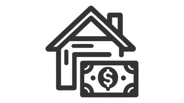 Satır satın alma evi simgesi beyaz arkaplanda izole edildi.