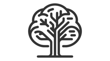 Beyaz arkaplanda ağaç çizgisi simgesi izole edildi.