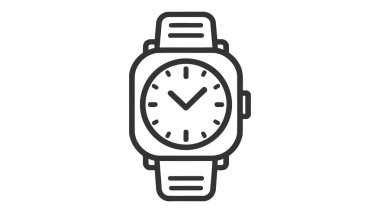 Beyaz arkaplanda izole edilmiş akıllı saat simgesi. Vektör simgesi.