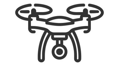 İnsansız hava aracı konsepti simgesi. Basit element çizimi. İnsansız hava aracı konsepti sembol tasarımı. Web ve mobil UI, UX için kullanılabilir.