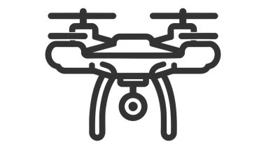 İnsansız hava aracı konsepti simgesi. Basit element çizimi. İnsansız hava aracı konsepti sembol tasarımı. Web ve mobil UI, UX için kullanılabilir.