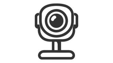 Dijital Webcam çizgi simgesi. Mobil konsept ve web tasarımı için doğrusal biçim işareti. webcam video çağrısı ana hat vektör simgesi.