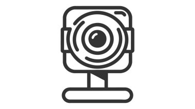 Dijital Webcam çizgi simgesi. Mobil konsept ve web tasarımı için doğrusal biçim işareti. webcam video çağrısı ana hat vektör simgesi.