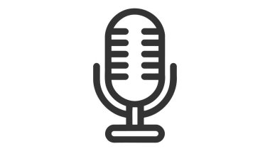 Mikrofon vektör simgesini kaydet. Web sitesi için sembol mikrofon. Mobil uygulamalar için illüstrasyon retro mikrofonu.