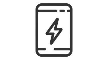 Güç bankası simgesi. Basit tasarım, beyaz arkaplanda izole et.