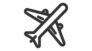 Beyaz arka planda izole edilmiş uçak ikonu. Hava sineği izole işareti.