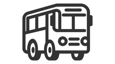 Beyaz arka plan üzerinde izole otobüs simgesi.