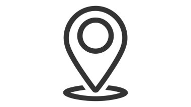 Pin simgesi vektörü. Beyaz arkaplanda konum işareti izole edildi.