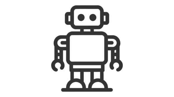 Robot çizgisi simgesi. Beyaz arkaplanda modaya uygun düz bir sembol. Tasarım için web şarkısı.