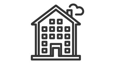 Beyaz arka plan daire simgesi. Binalar kavram basit öğe örnek. Appartment simgesi simge tasarım.