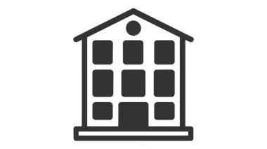 Beyaz arka plan daire simgesi. Binalar kavram basit öğe örnek. Appartment simgesi simge tasarım.