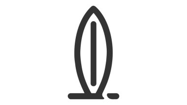 Sörf tahtası vektör simgesi beyaz arkaplanda izole edildi.