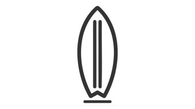 Sörf tahtası vektör simgesi beyaz arkaplanda izole edildi.