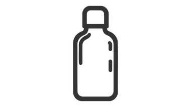 Plastik şişe vektör illüstrasyonu, çizgi tasarım simgesi.