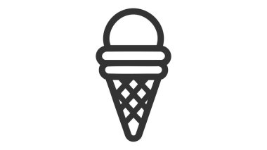 Dondurma simgesi. Beyaz arkaplanda vektör illüstrasyonu.