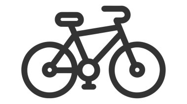 Beyaz arkaplanda bisiklet simgesi. Vektör illüstrasyonu.