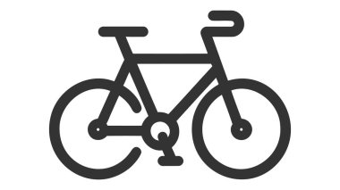 Beyaz arkaplanda bisiklet simgesi. Vektör illüstrasyonu.