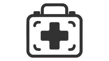 Bu İlk Yardım Kutusu simgesi EPS 10 olarak indirilebilecek şekilde satırda mevcut.