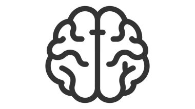 Beyin Simgesi Vektör İllüstrasyonu. Logo Şablonu.