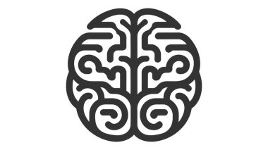 Beyin Simgesi Vektör İllüstrasyonu. Logo Şablonu.